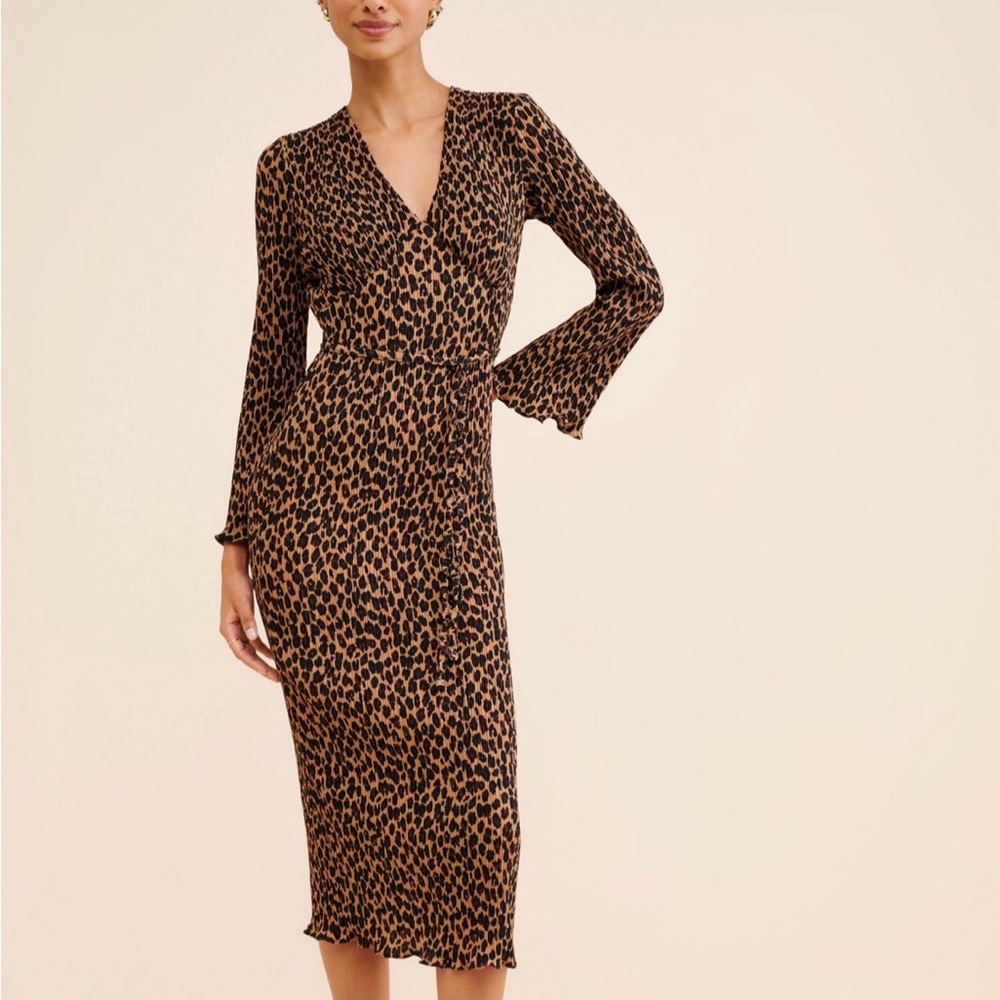 Never Fully Dressed Leopard Celeste Midi Dress